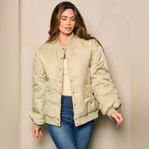NWT HYFVE Quilted Bomber Jacket | Small | Sage